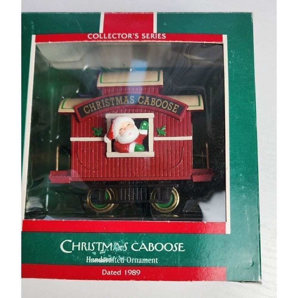 Hallmark Here Comes Santa Christmas Caboose 1989 Vintage Christmas Ornament
